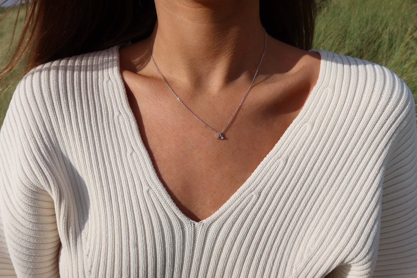 Anna | Moedermelk Initial Ketting Zilver