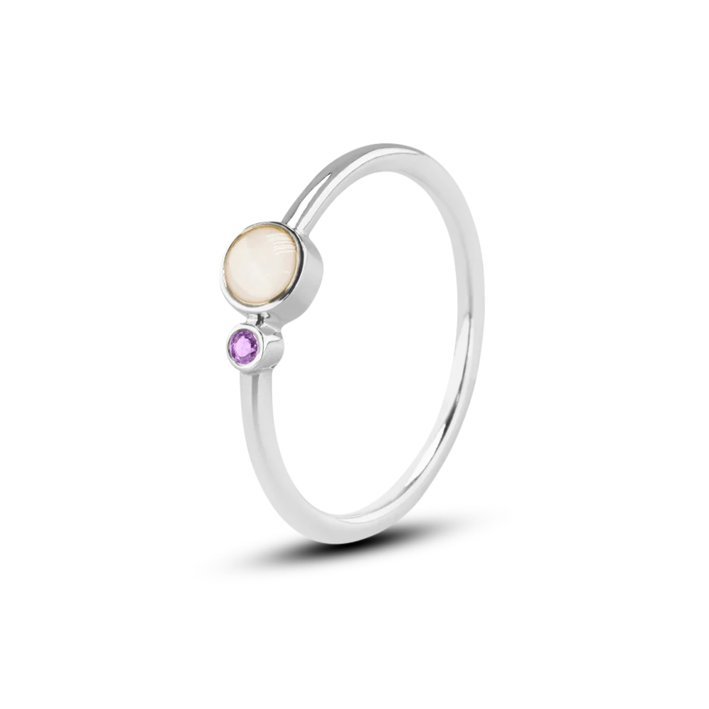 Giulia | Moedermelk Ring Wit Goud