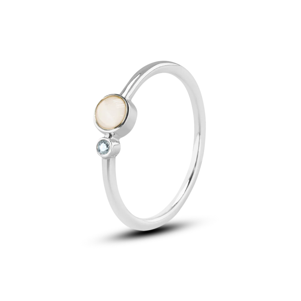 Giulia | Moedermelk Ring Wit Goud