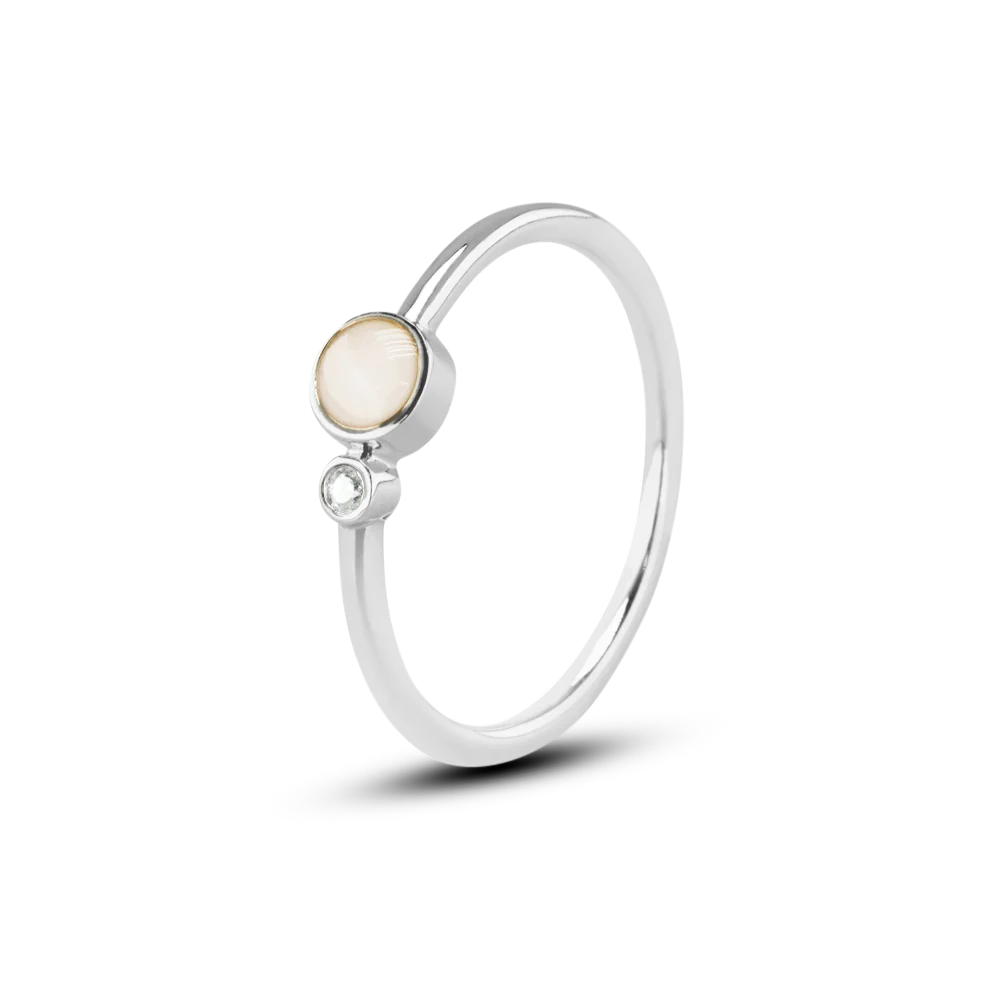 Giulia | Moedermelk Ring Wit Goud
