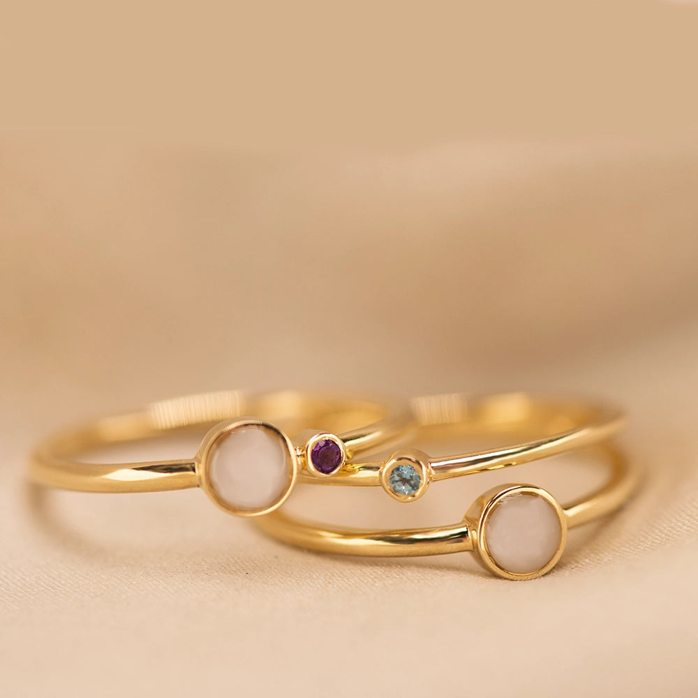 Giulia | Moedermelk Ring Wit Goud