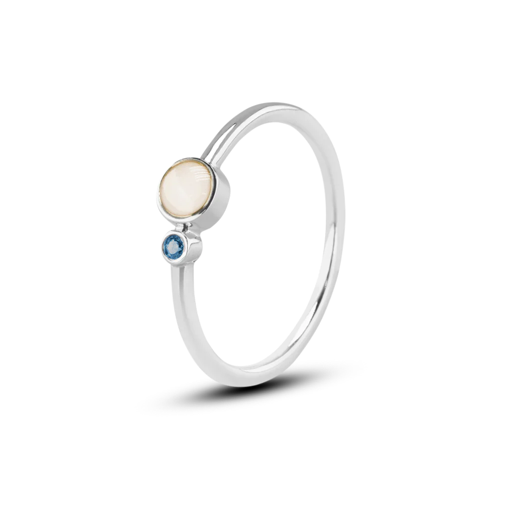 Giulia | Moedermelk Ring Wit Goud