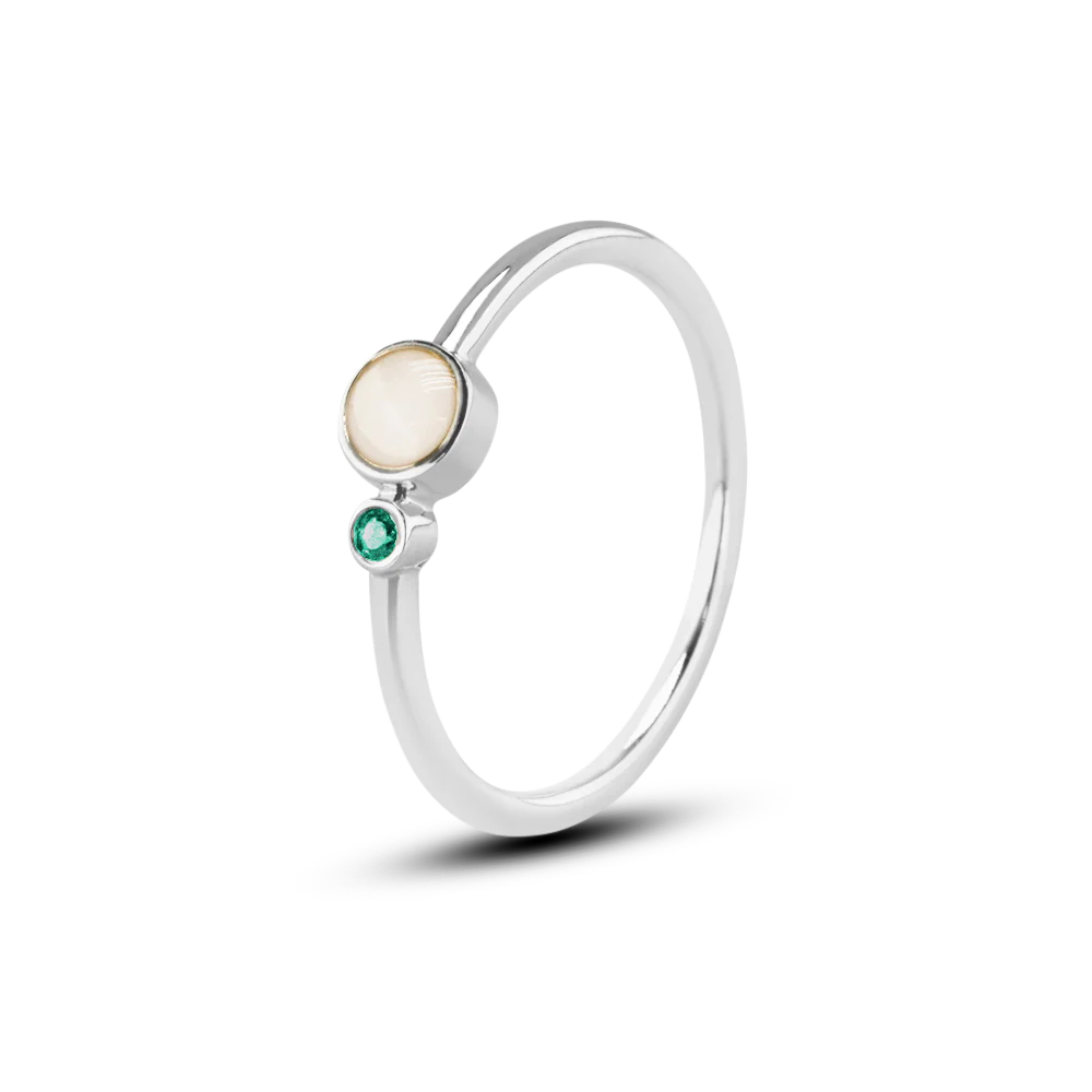Giulia | Moedermelk Ring Wit Goud