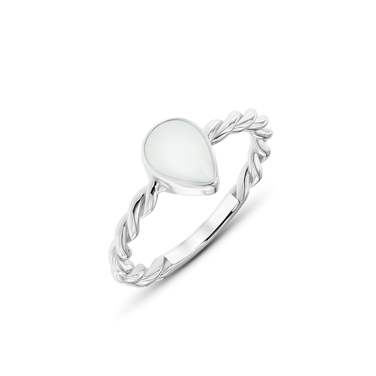 Turning Droplet | Moedermelk Ring Zilver