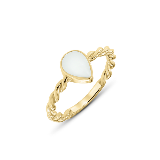 Turning Droplet | Moedermelk Ring massief