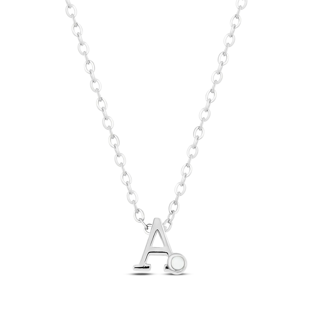 Anna | Moedermelk Initial Ketting Zilver