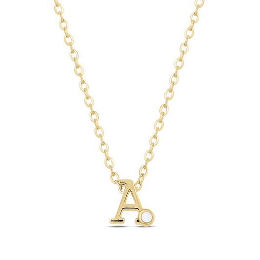 Anna | Moedermelk Initial Ketting massief