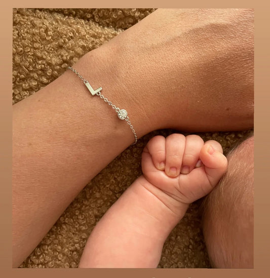 Moedermelk armband met geboorte steen